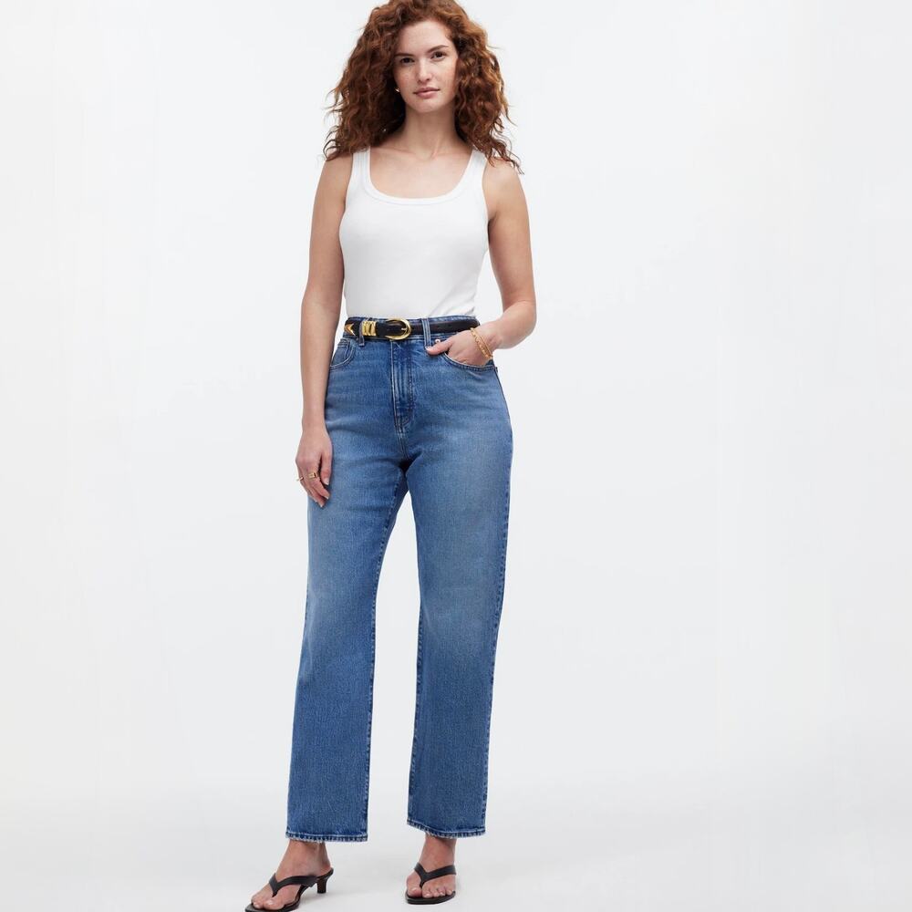 Madewell The Petite Curvy '90s Straight Crop Jean | Hazeldell Wash 24P NWT